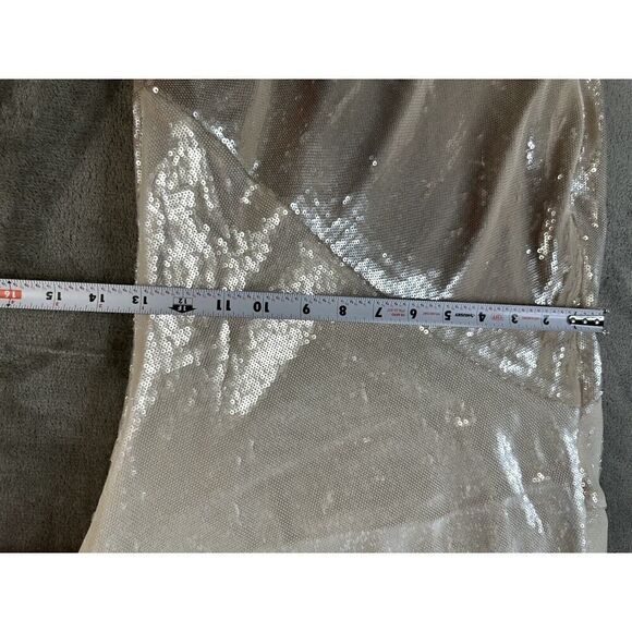 Diane Von Furstenberg BIAS STRIPE SEQUIN ONE SHOULDER SHEATH DRESS sz 4 - Picture 7 of 16